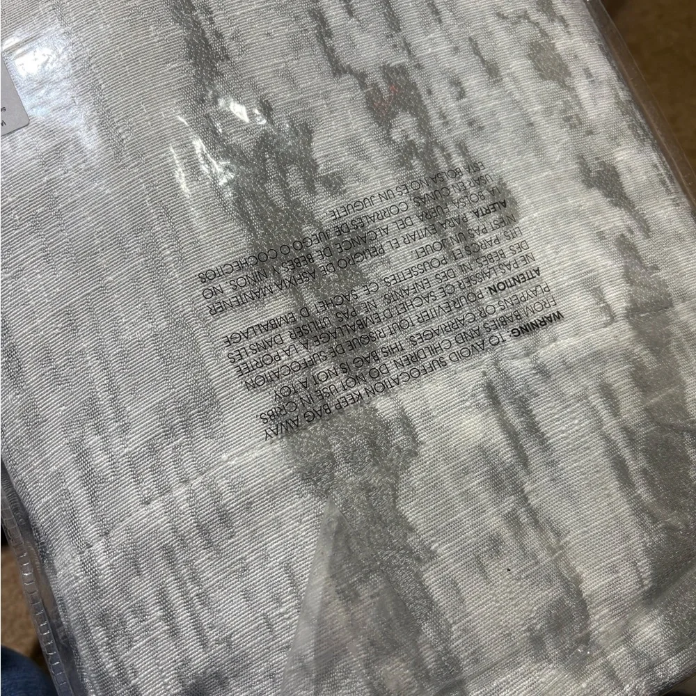 NWT West Elm bark texture jacquard curtain panel grey silver 48x84 - Picture 4 of 8